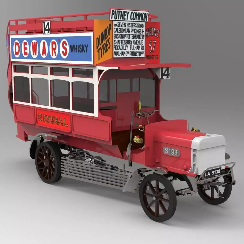 1910 B Type Bus Studio Max 3D model_0