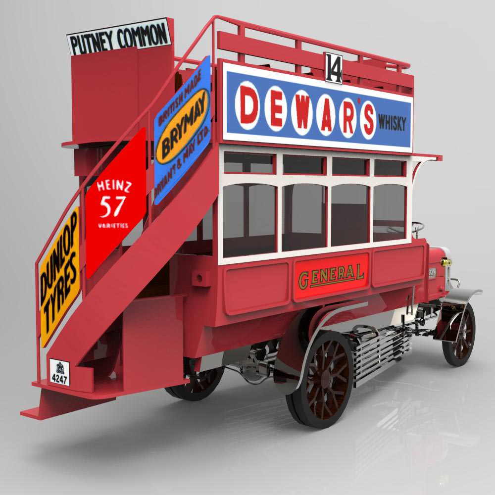 1910 B Type Bus Studio Max 3D model_6