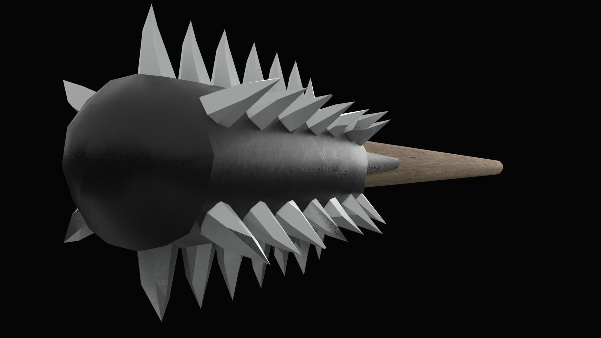 Spike Club low poly Low-poly 3D model_2