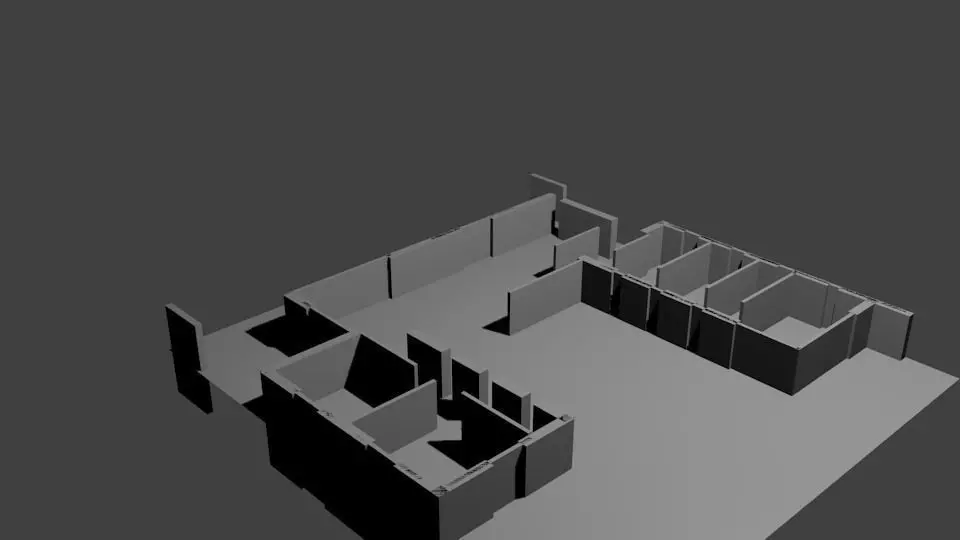 blue print of a house 3D model_0