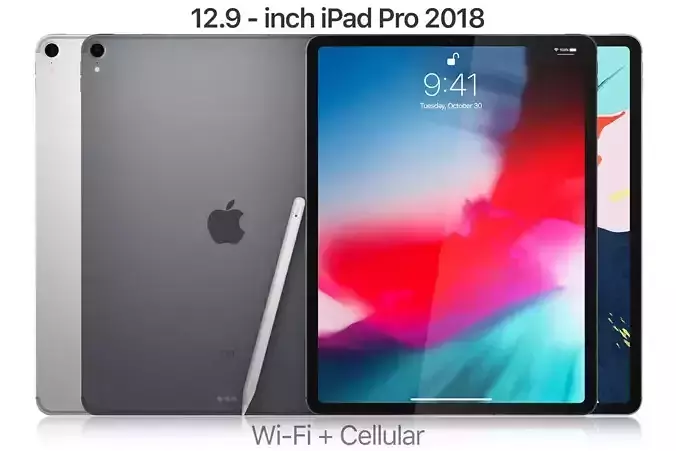 Apple iPad Pro 12-9 inch Wi-Fi and Cellular 2018 and Pencil