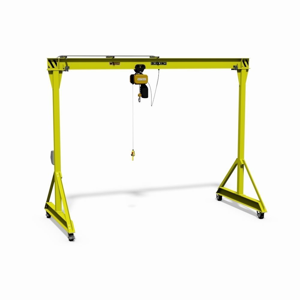 Life like full size model of a moveable factory gantry crane 3D model_1