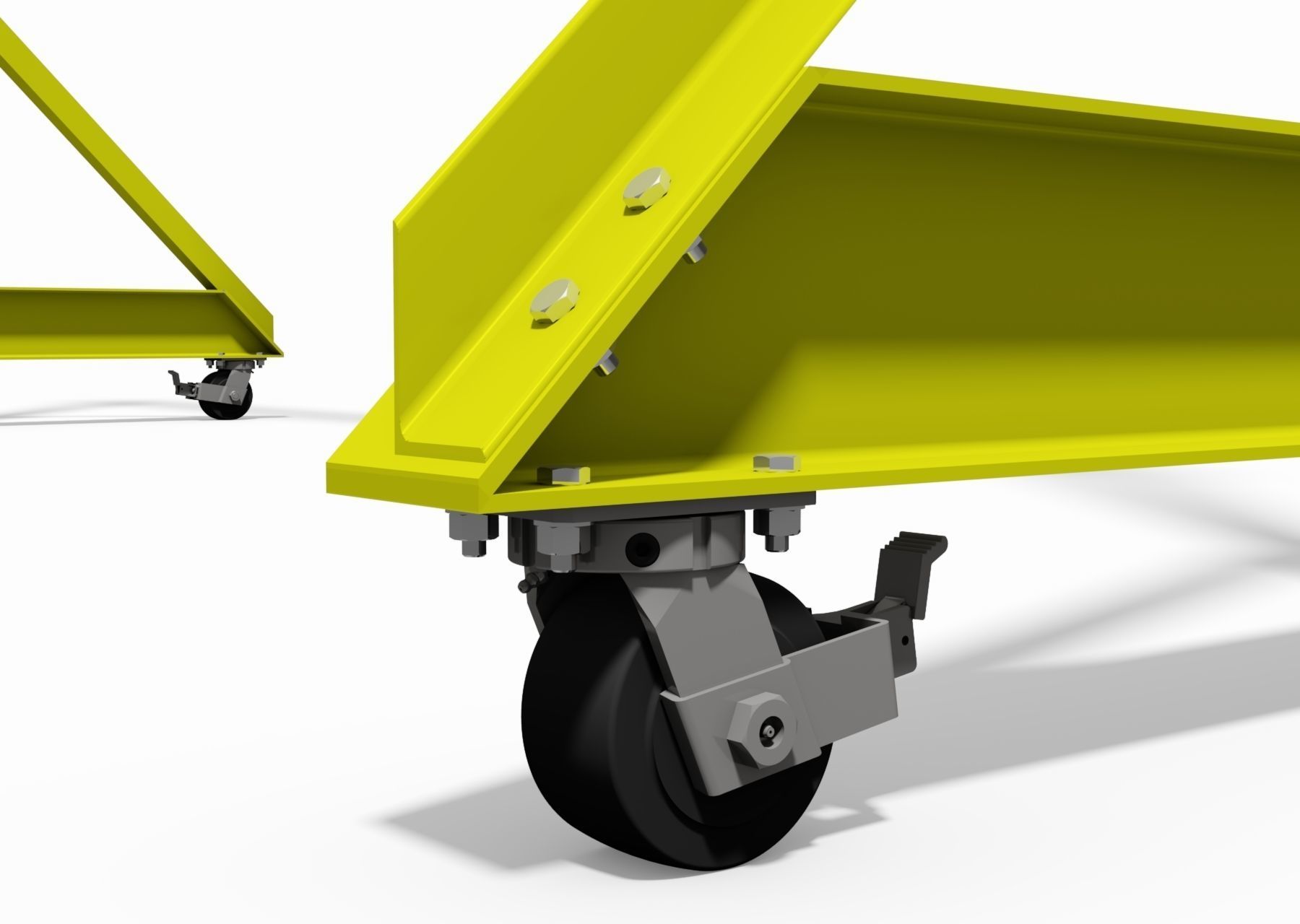 Life like full size model of a moveable factory gantry crane 3D model_3