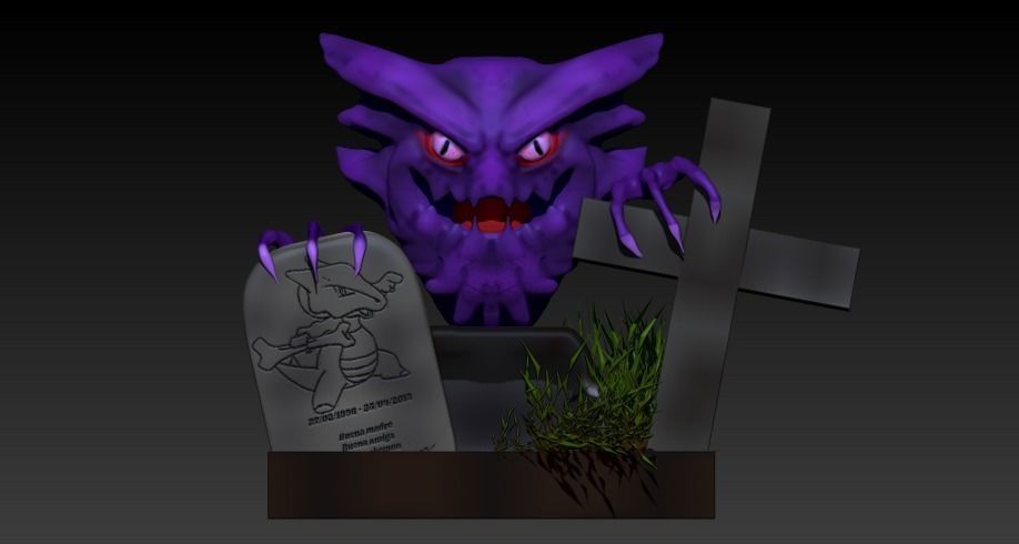 Haunter realistic Pokemon 3D print model_2