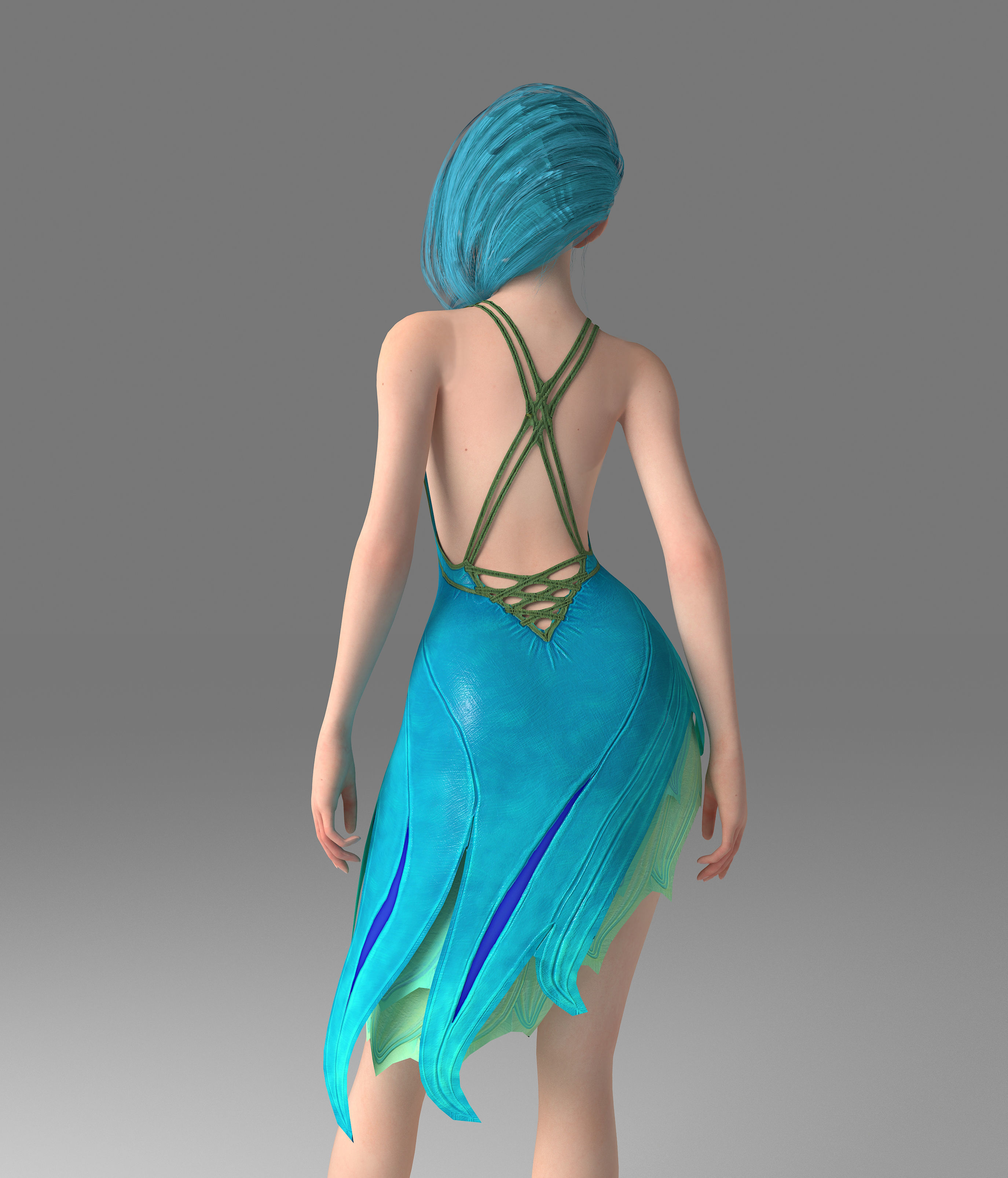 Sexy Girl Low-poly 3D model_3