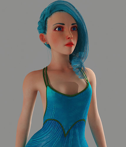 Sexy Girl Low-poly 3D model