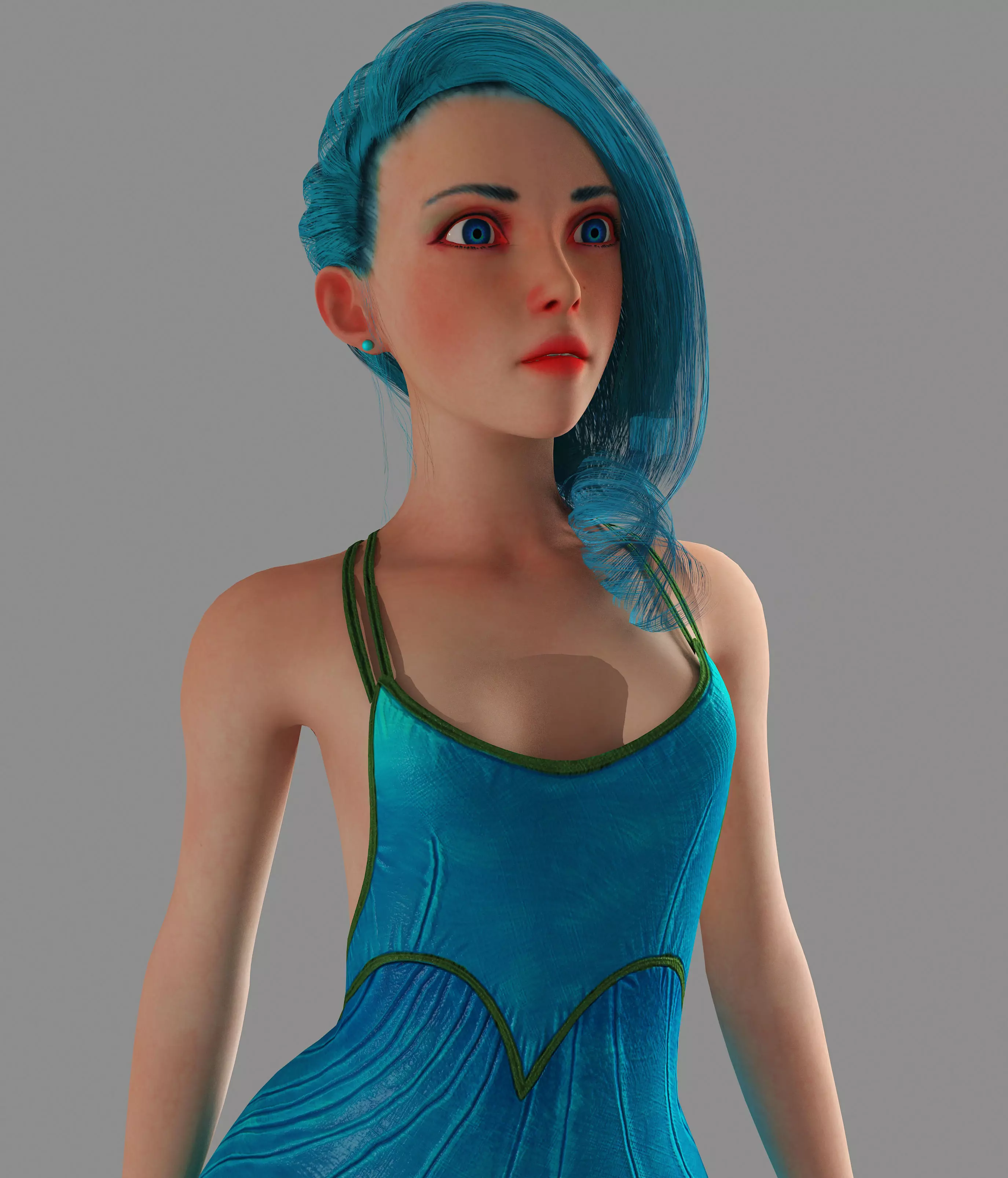 Sexy Girl Low-poly 3D model_0