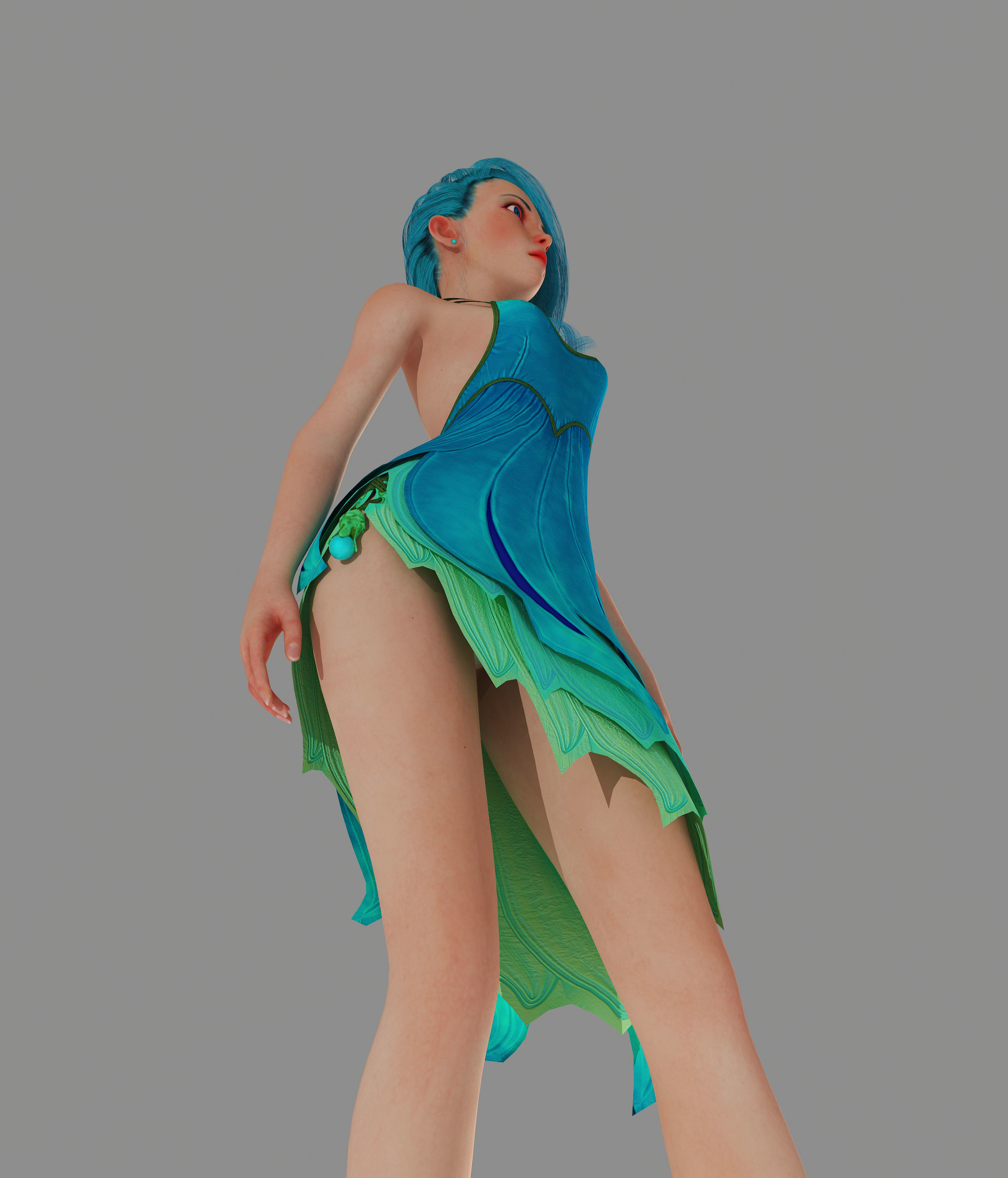Sexy Girl Low-poly 3D model_2