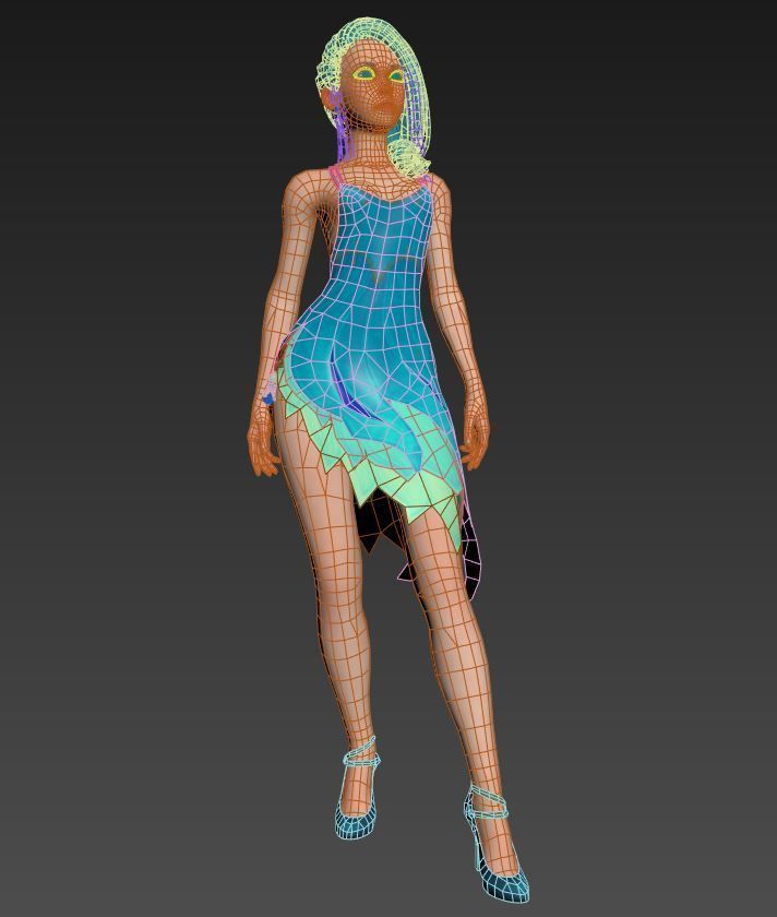 Sexy Girl Low-poly 3D model_6