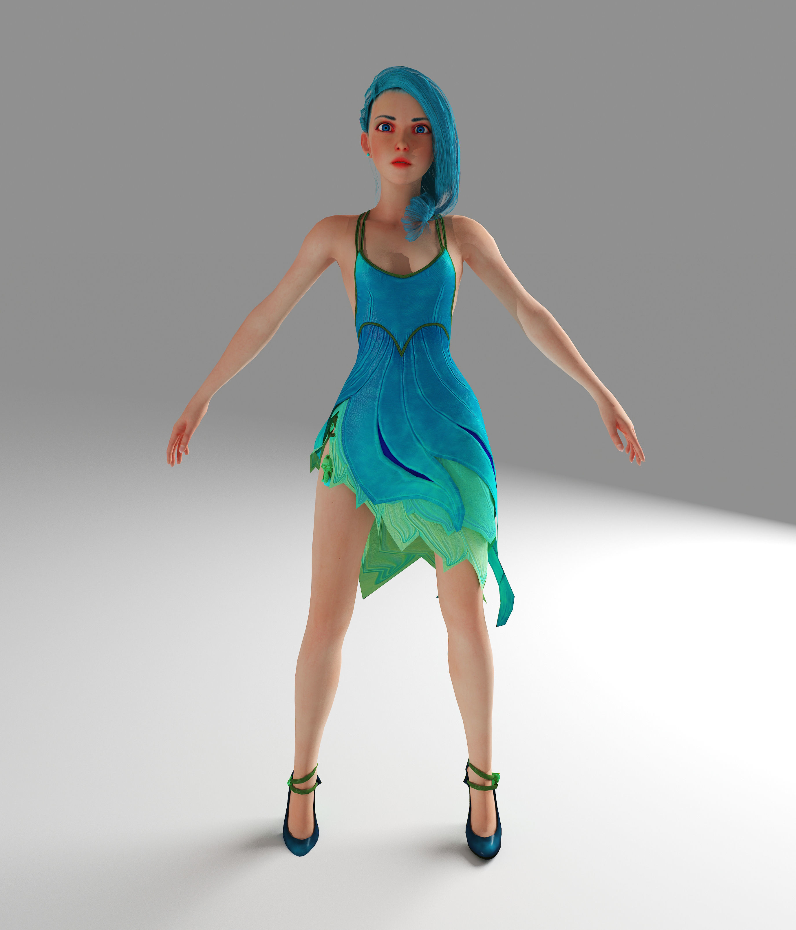 Sexy Girl Low-poly 3D model_5