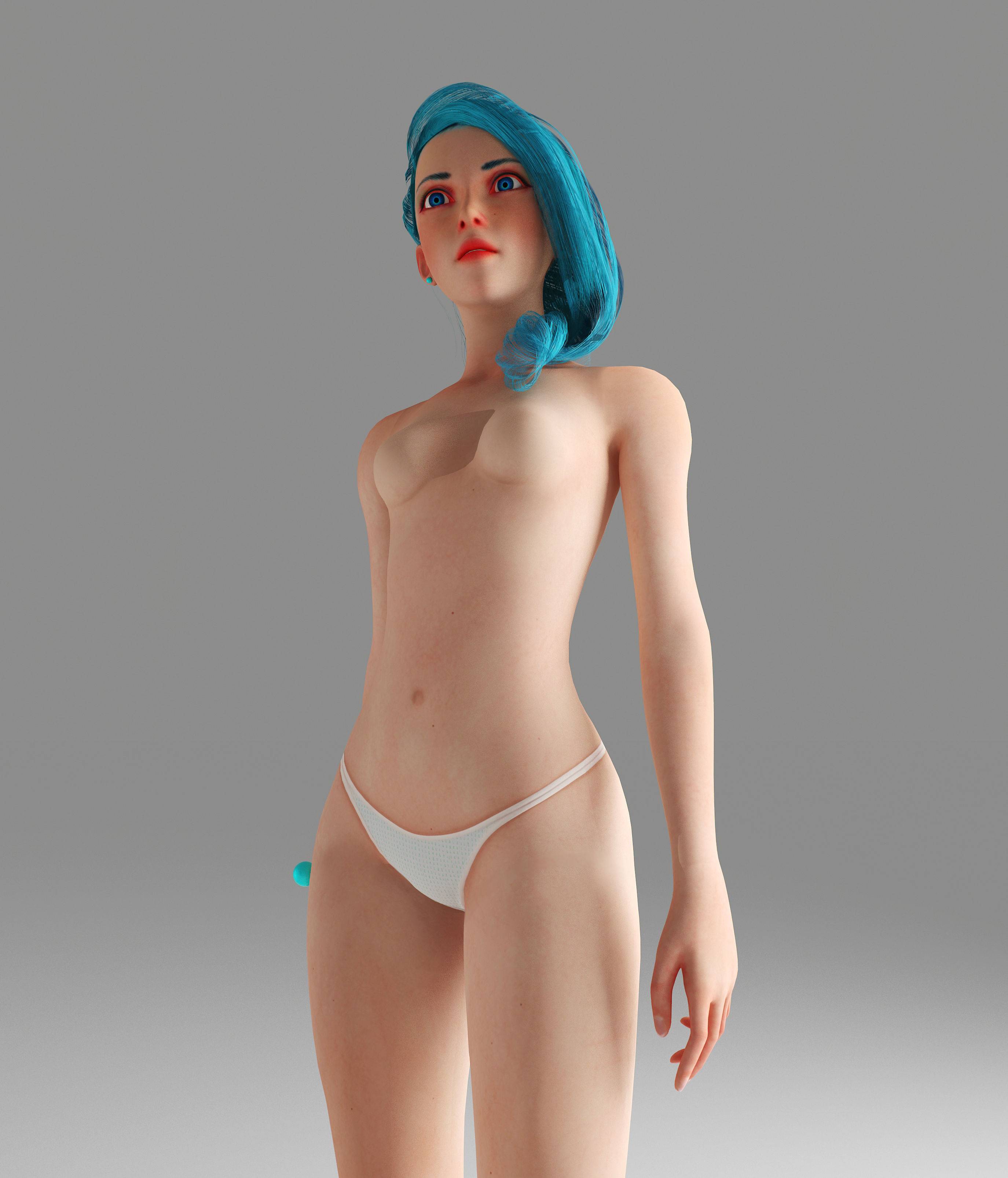 Sexy Girl Low-poly 3D model_4