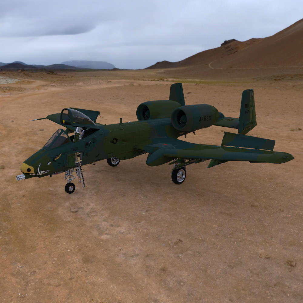 A-10 Thunderbolt II Studio Max obj 3D model_9