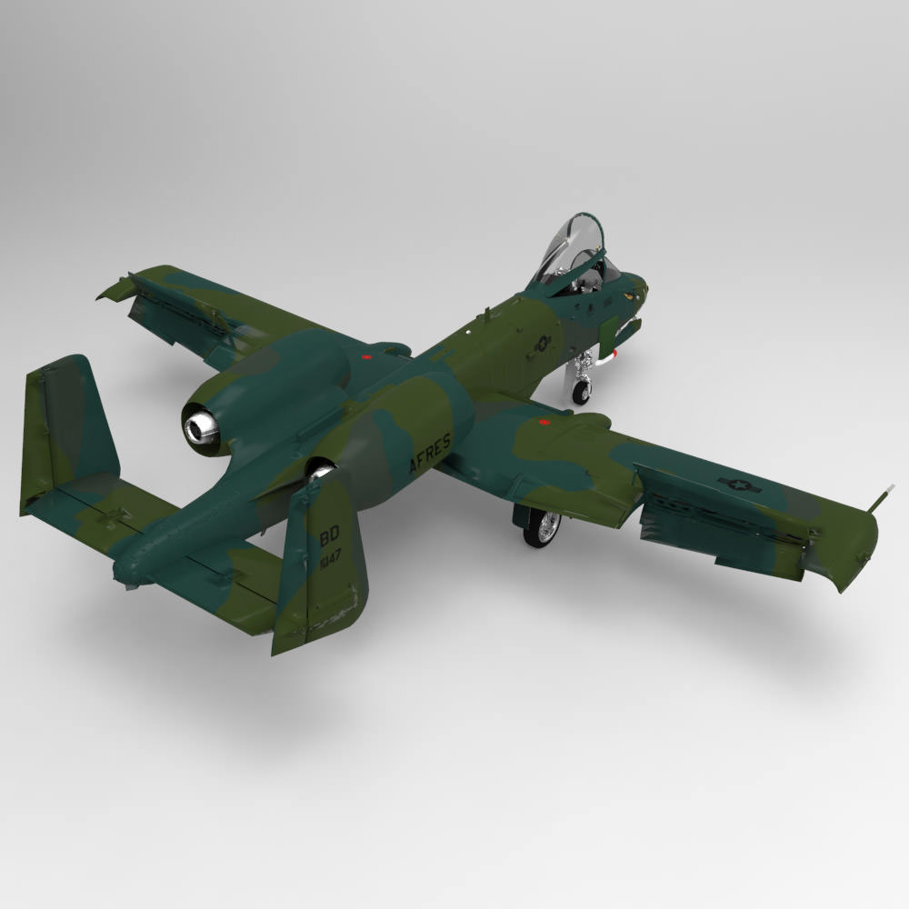 A-10 Thunderbolt II Studio Max obj 3D model_6