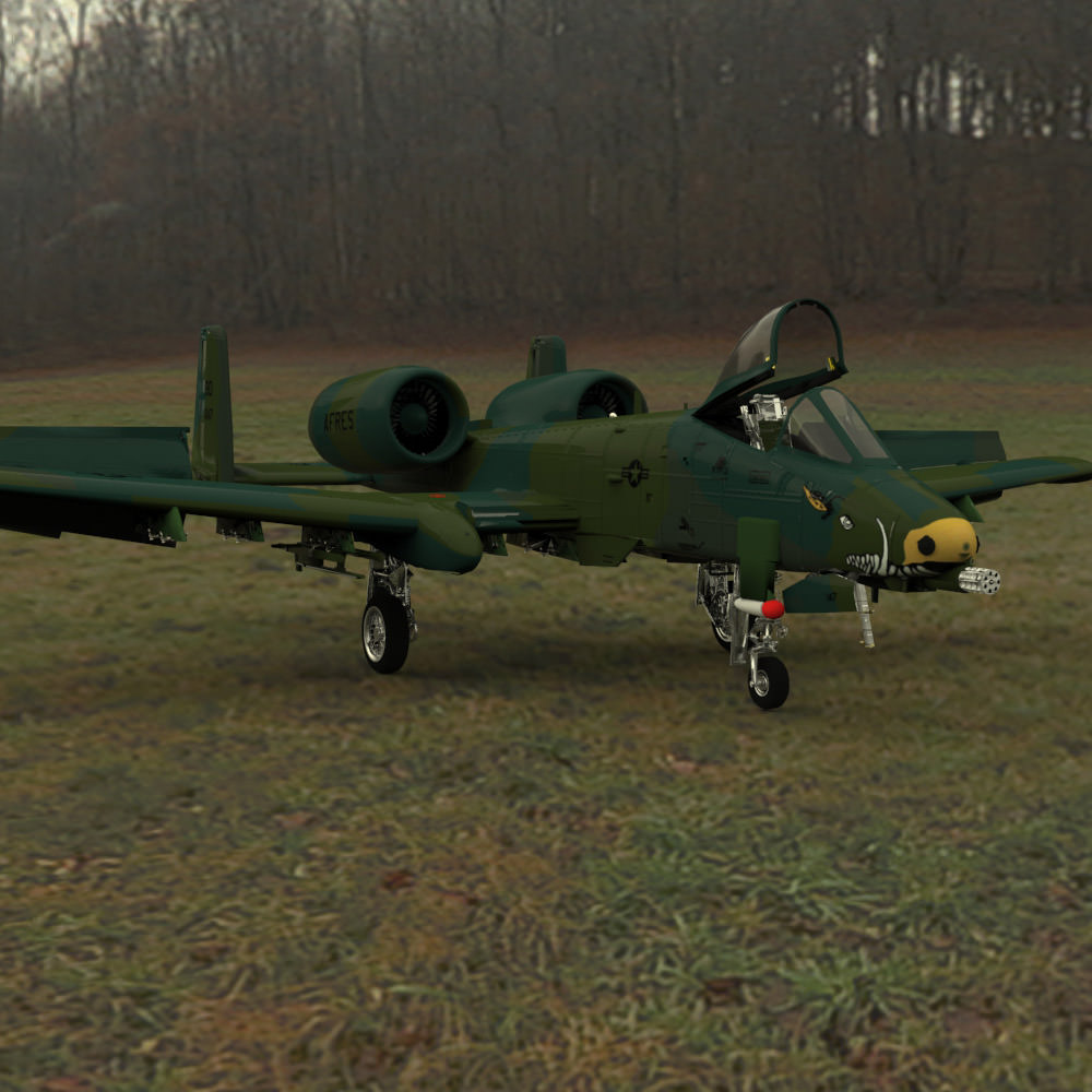 A-10 Thunderbolt II Studio Max obj 3D model_8