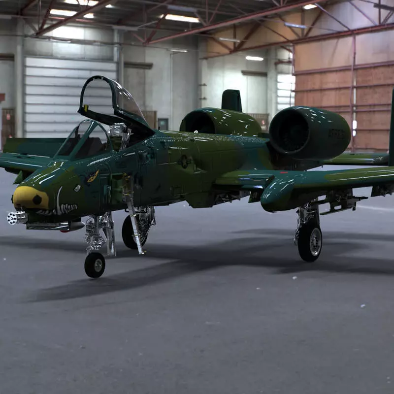 A-10 Thunderbolt II Studio Max obj 3D model_0
