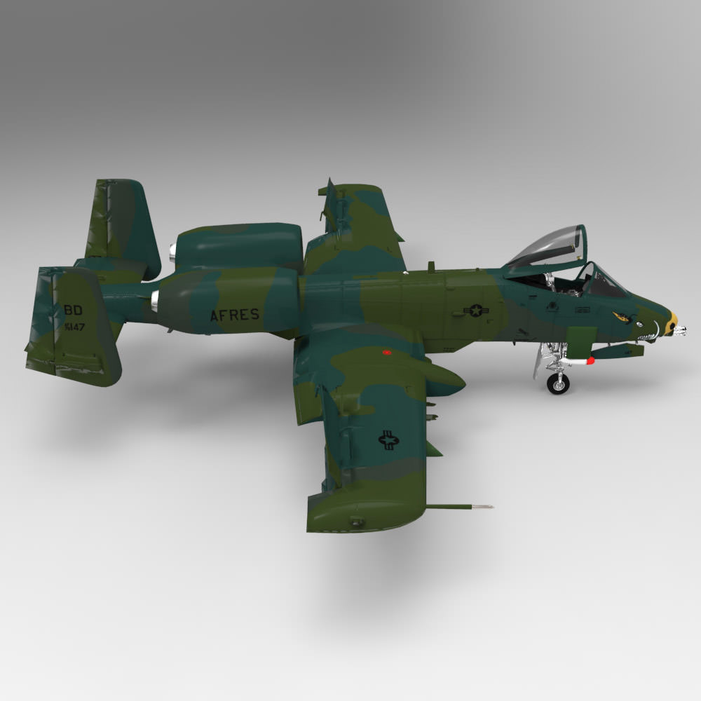 A-10 Thunderbolt II Studio Max obj 3D model_7