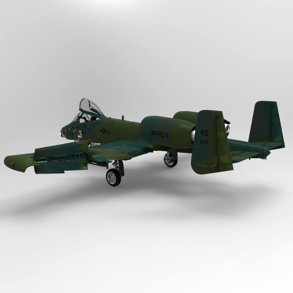 A-10 Thunderbolt II Studio Max obj 3D model_4