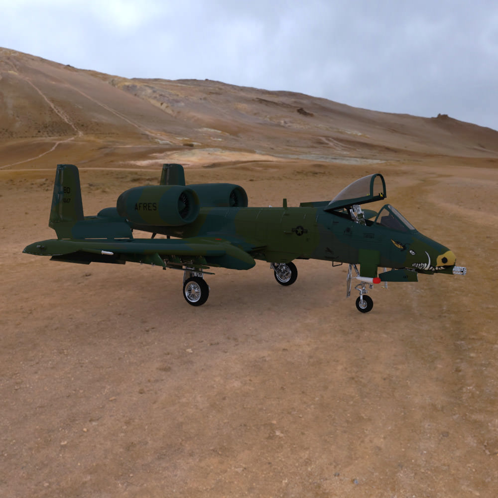 A-10 Thunderbolt II Studio Max obj 3D model_10