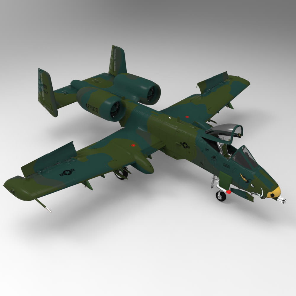 A-10 Thunderbolt II Studio Max obj 3D model_2