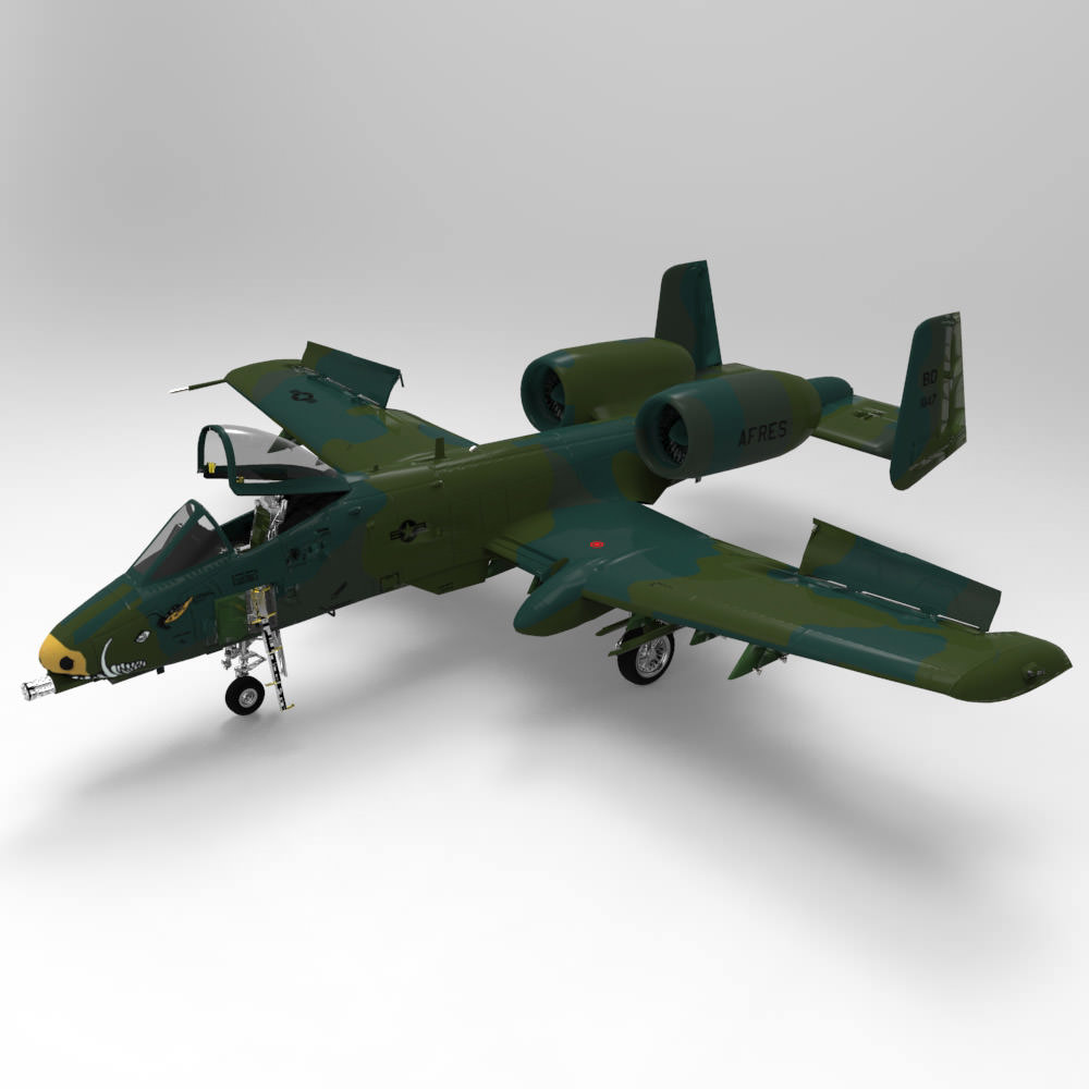 A-10 Thunderbolt II Studio Max obj 3D model_1