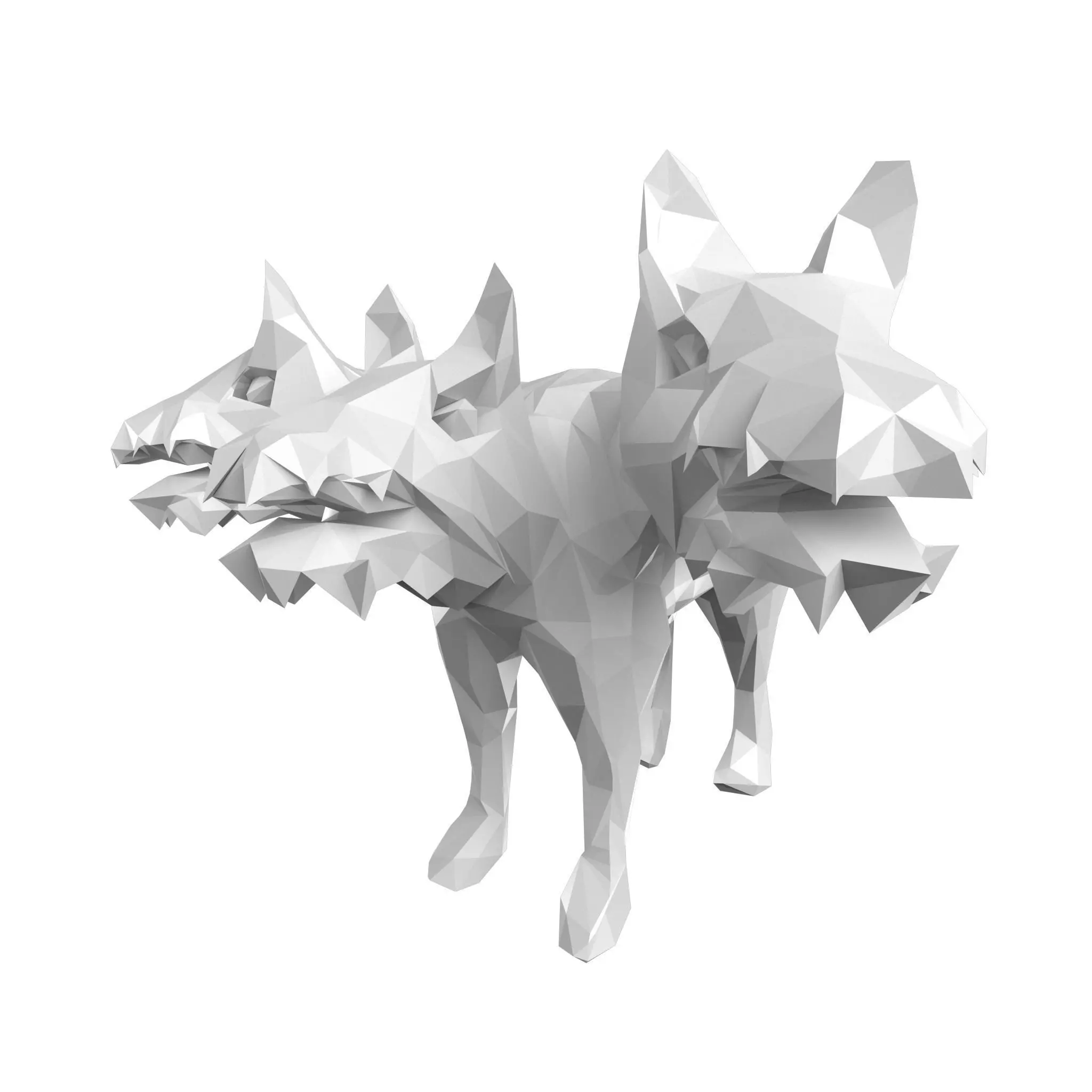 Lowpoly Cerberus paper sculpture of boar Low-poly 3D model