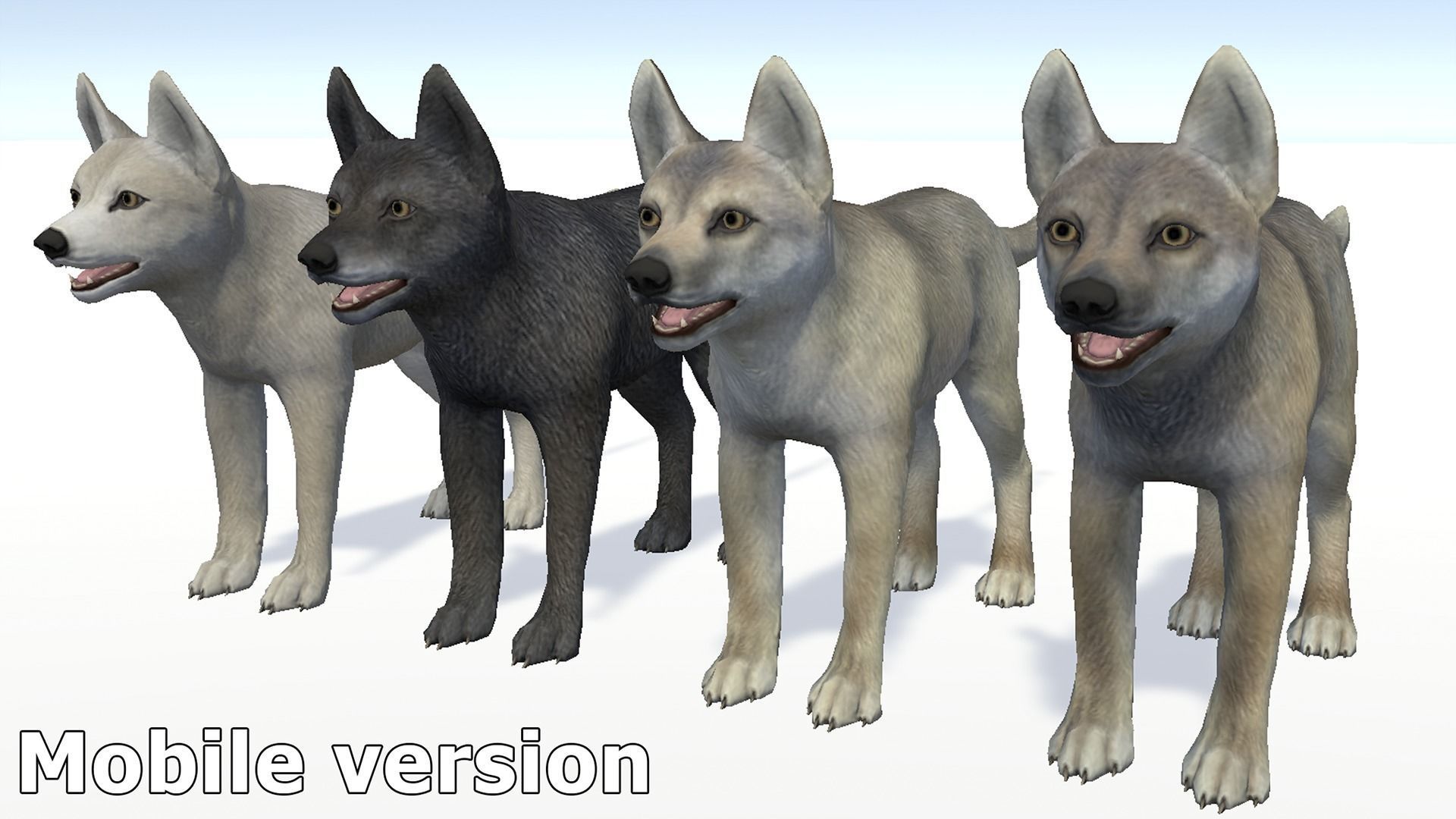 Wolf - Cub Low-poly 3D model_14