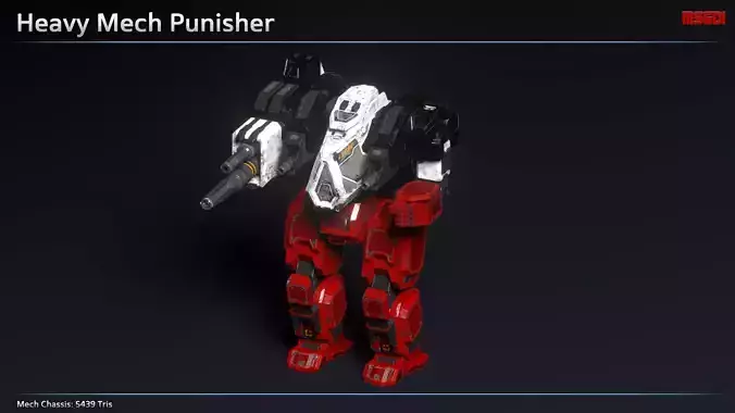 Heavy Mech Punisher Low-poly 3D model