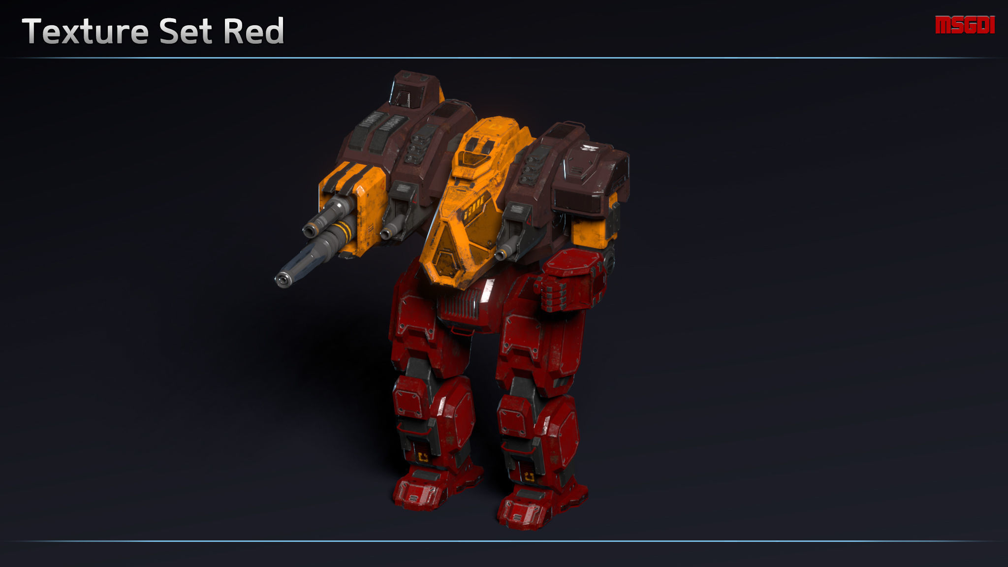 Heavy Mech Punisher Low-poly 3D model_11