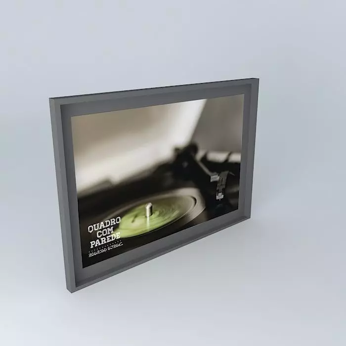 Culture record player in frame Free 3D model