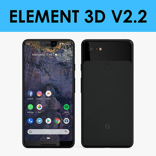 E3D - Google Pixel 3 XL Black  3D model