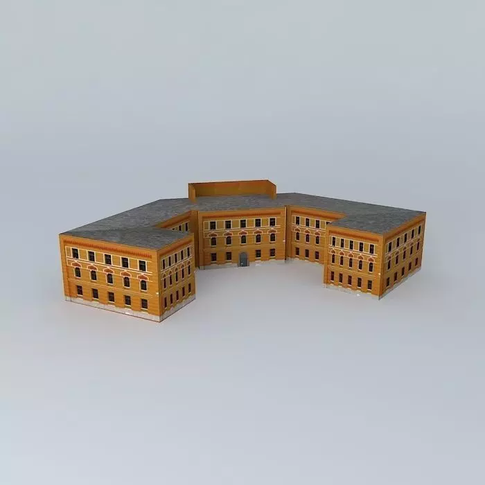 Old Gymnasium in Mostar Free 3D model_0