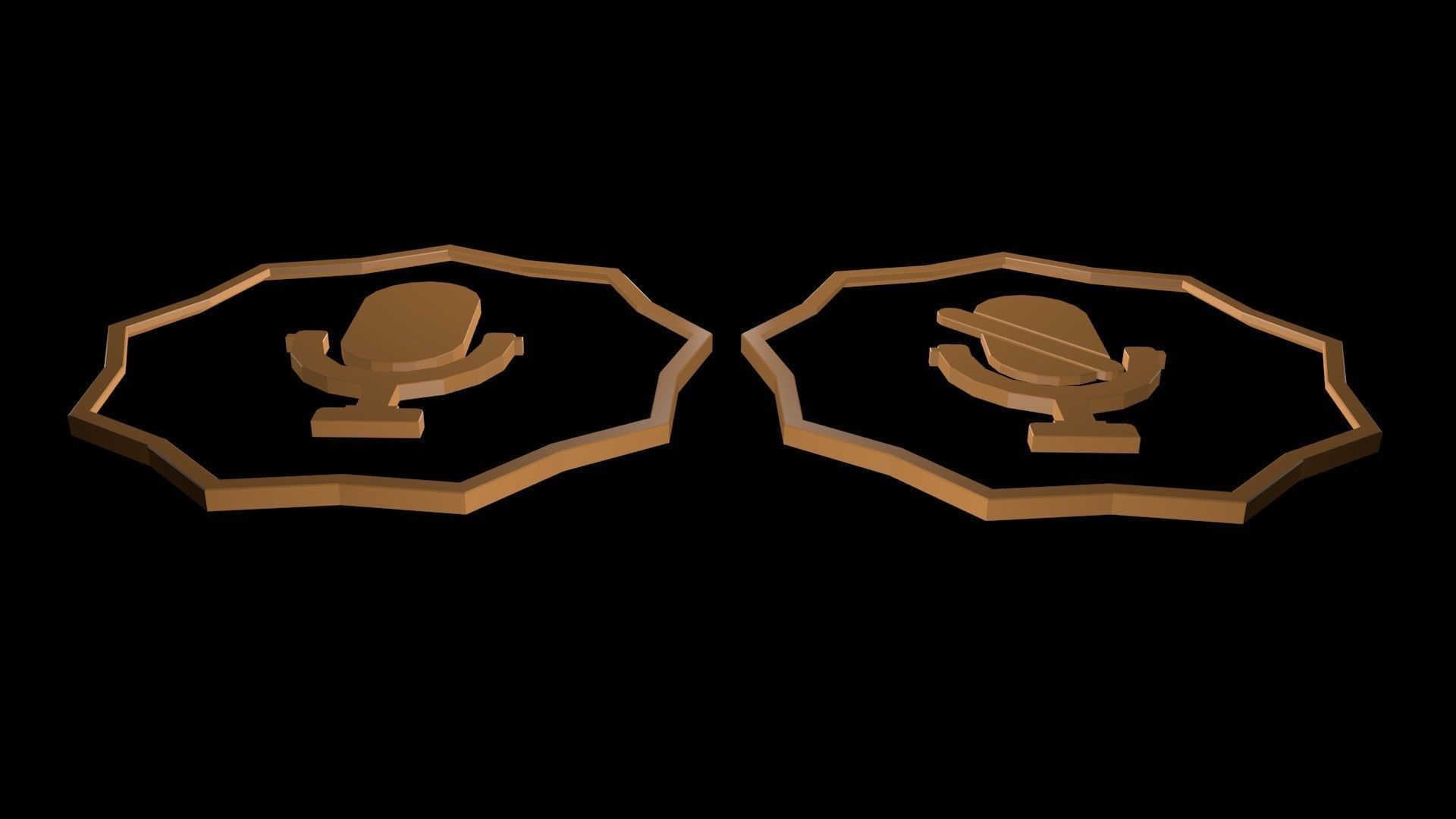 Low poly logo microphone 1 Free low-poly 3D model_3