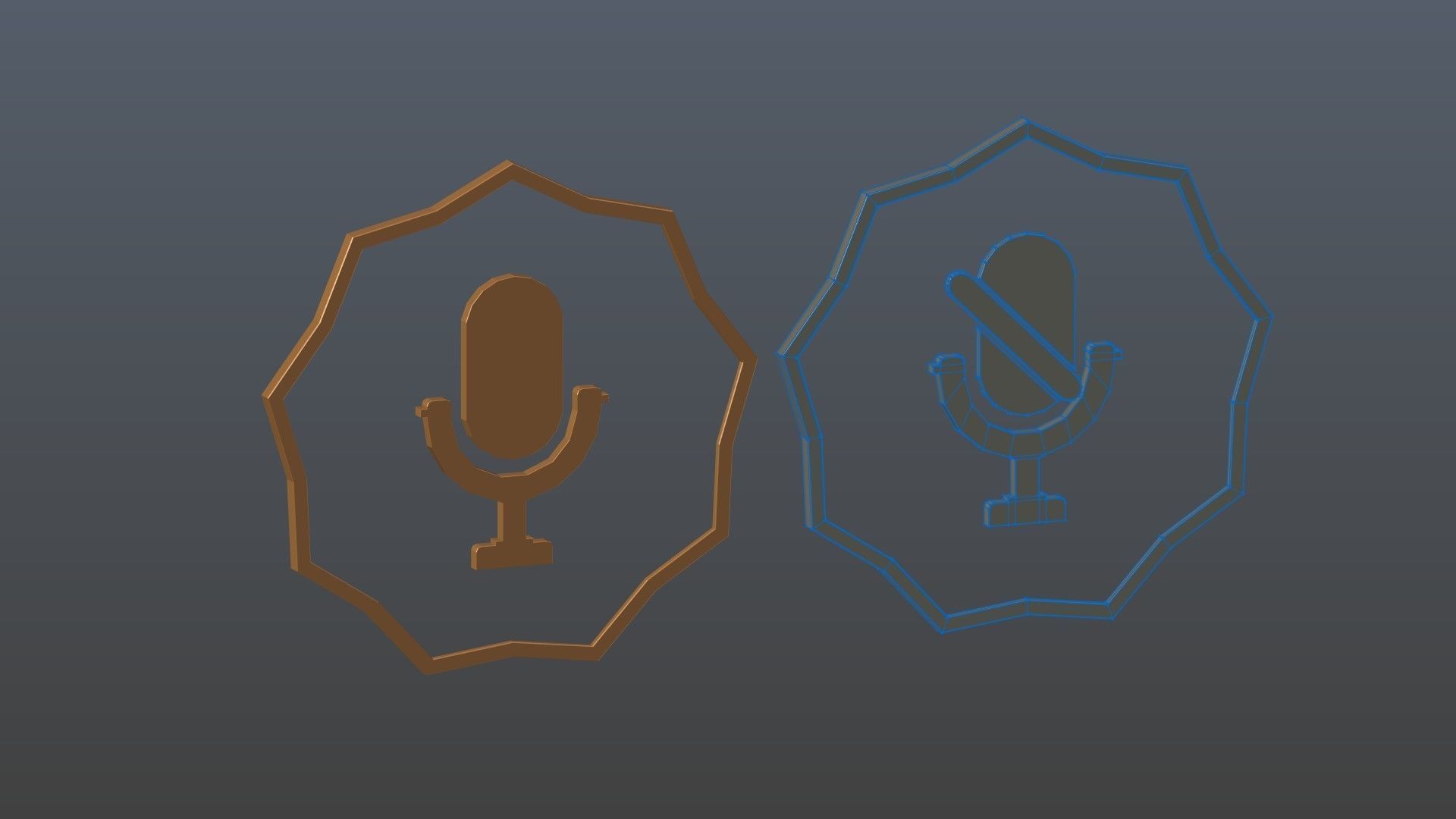 Low poly logo microphone 1 Free low-poly 3D model_10