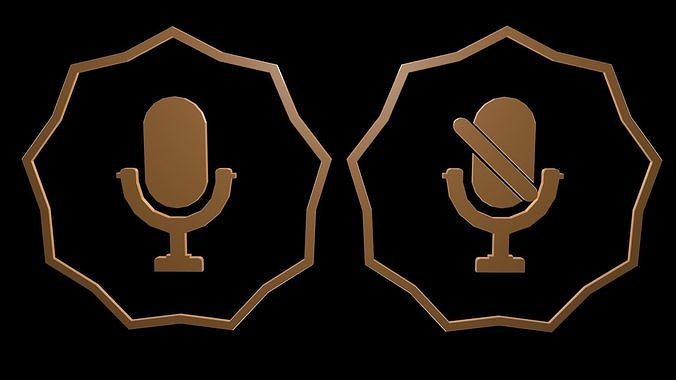 Low poly logo microphone 1 Free low-poly 3D model