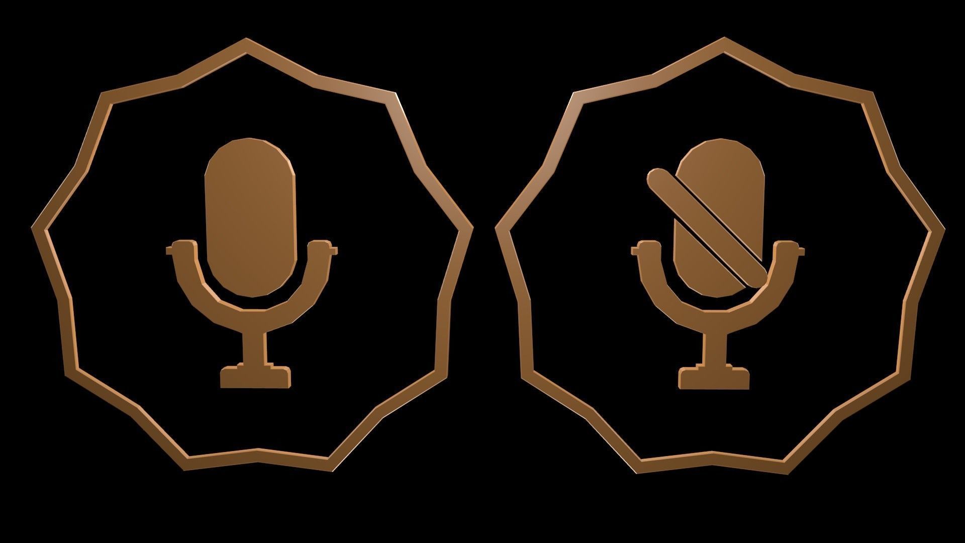 Low poly logo microphone 1 Free low-poly 3D model_0