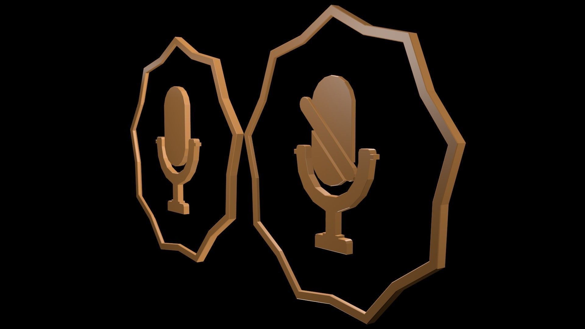 Low poly logo microphone 1 Free low-poly 3D model_2