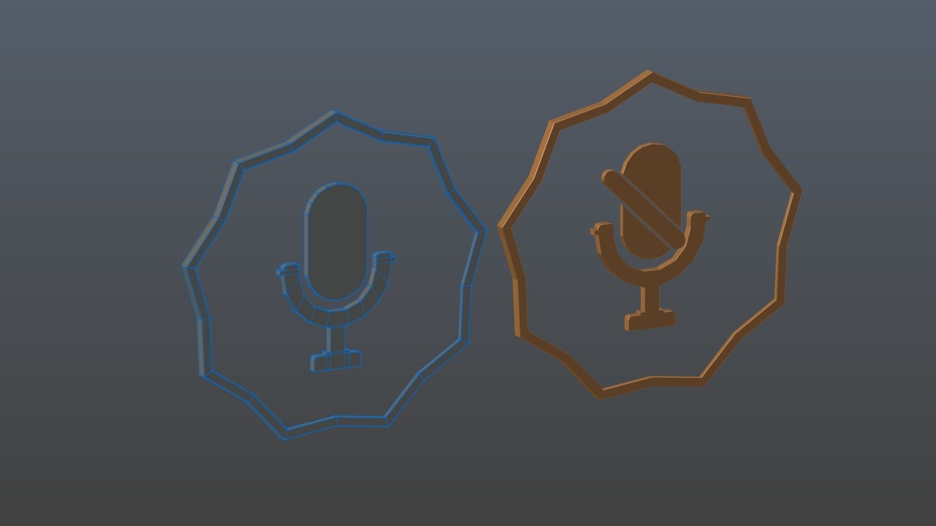 Low poly logo microphone 1 Free low-poly 3D model_9