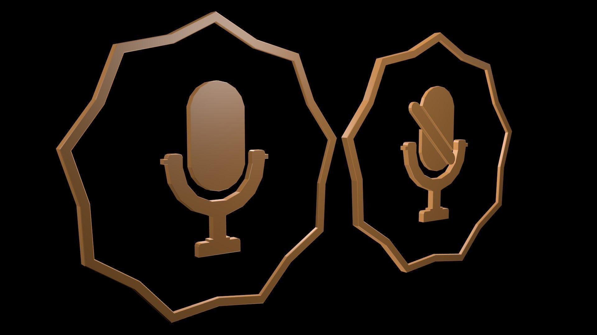 Low poly logo microphone 1 Free low-poly 3D model_1
