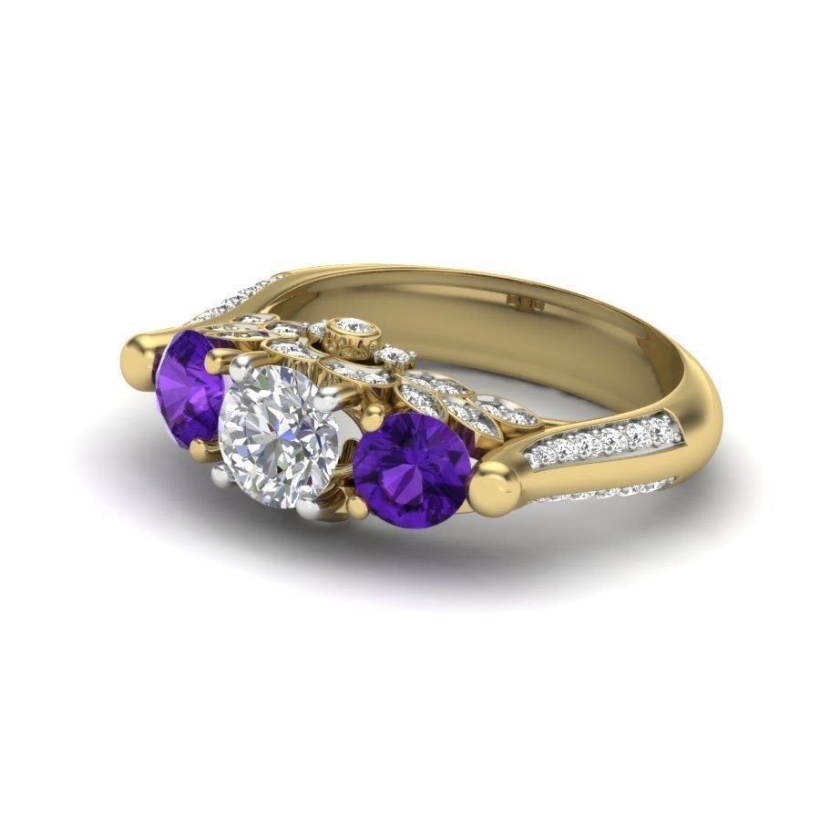 Vintage Engagement Ring  3D print model_14