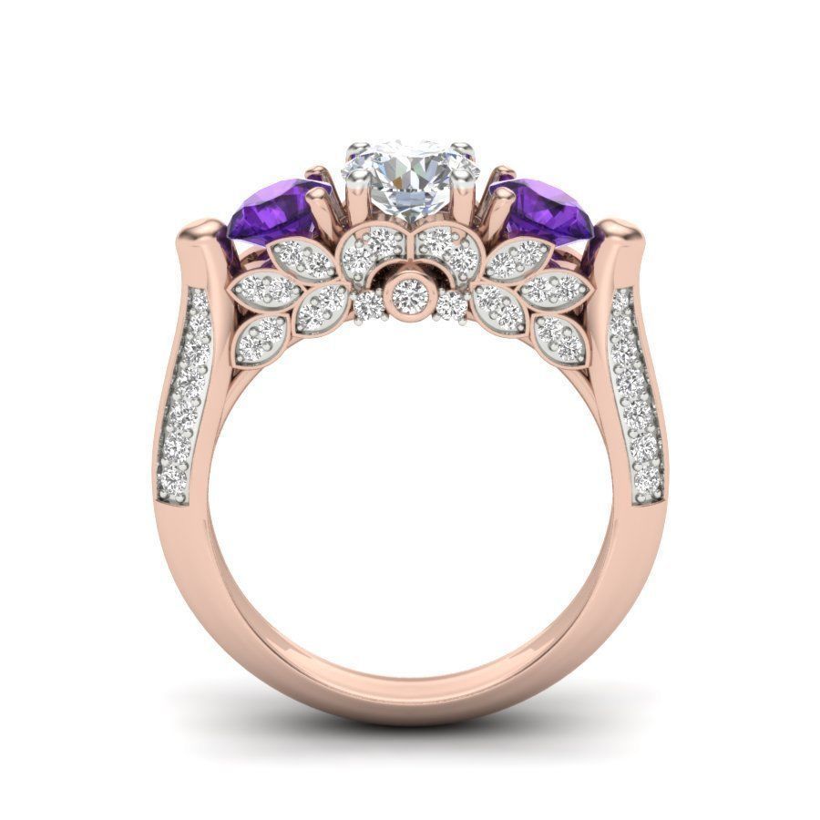 Vintage Engagement Ring  3D print model_2