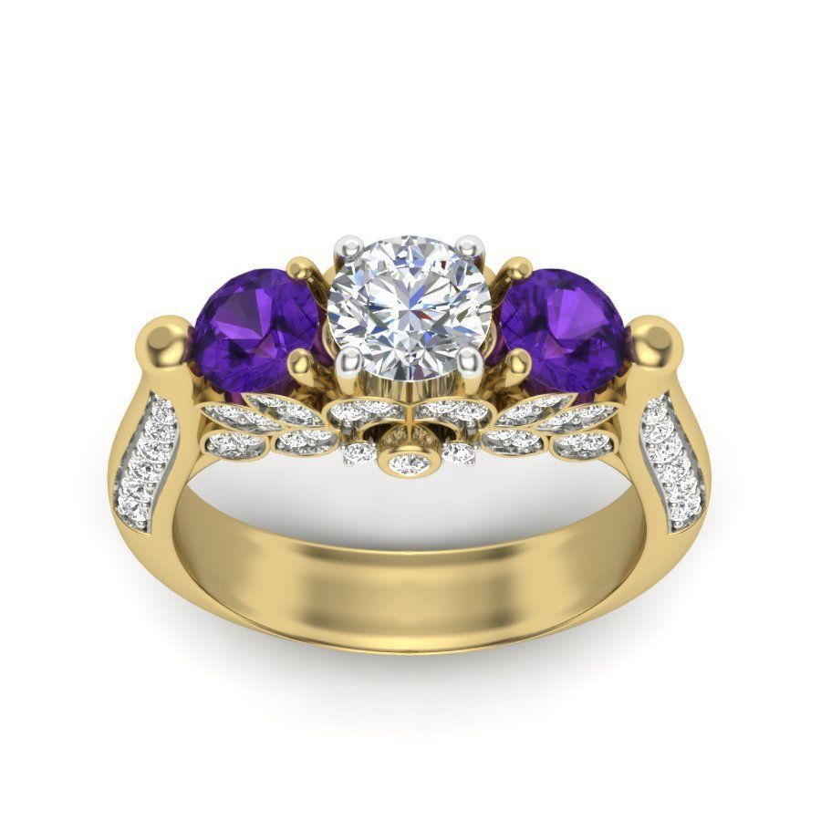 Vintage Engagement Ring  3D print model_11