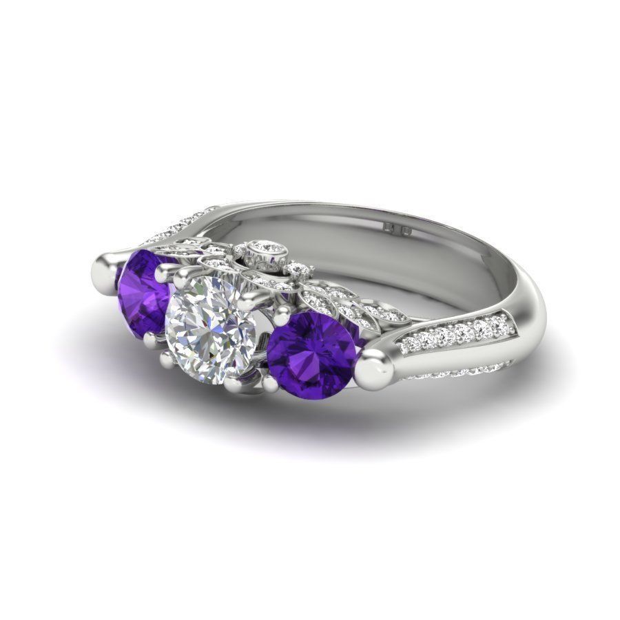 Vintage Engagement Ring  3D print model_9