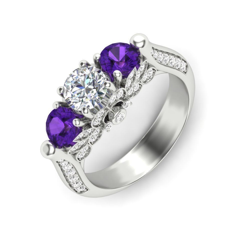 Vintage Engagement Ring  3D print model_5