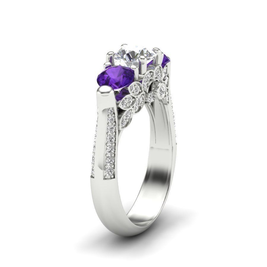 Vintage Engagement Ring  3D print model_8