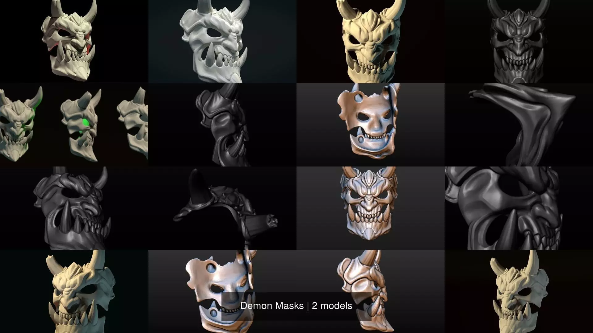 Demon Masks 3D Model Collection_0