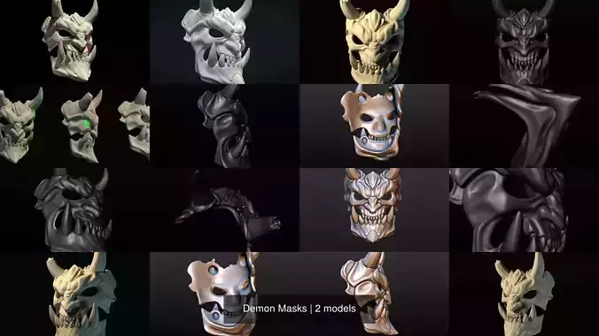 Demon Masks 3D Model Collection