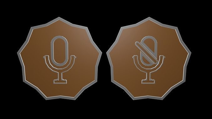 Low poly logo microphone 2 Low-poly 3D model