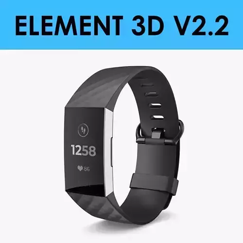E3D - Fitbit Charge 3 Black 3D model