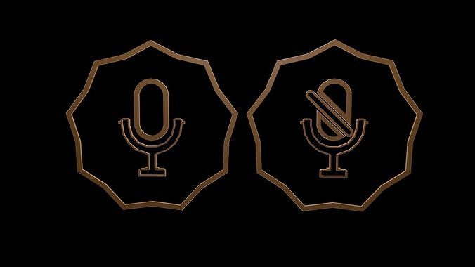 Low poly logo microphone 3 Low-poly 3D model
