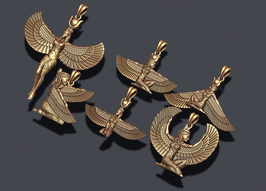 Isis pendants pack 3D print model_3